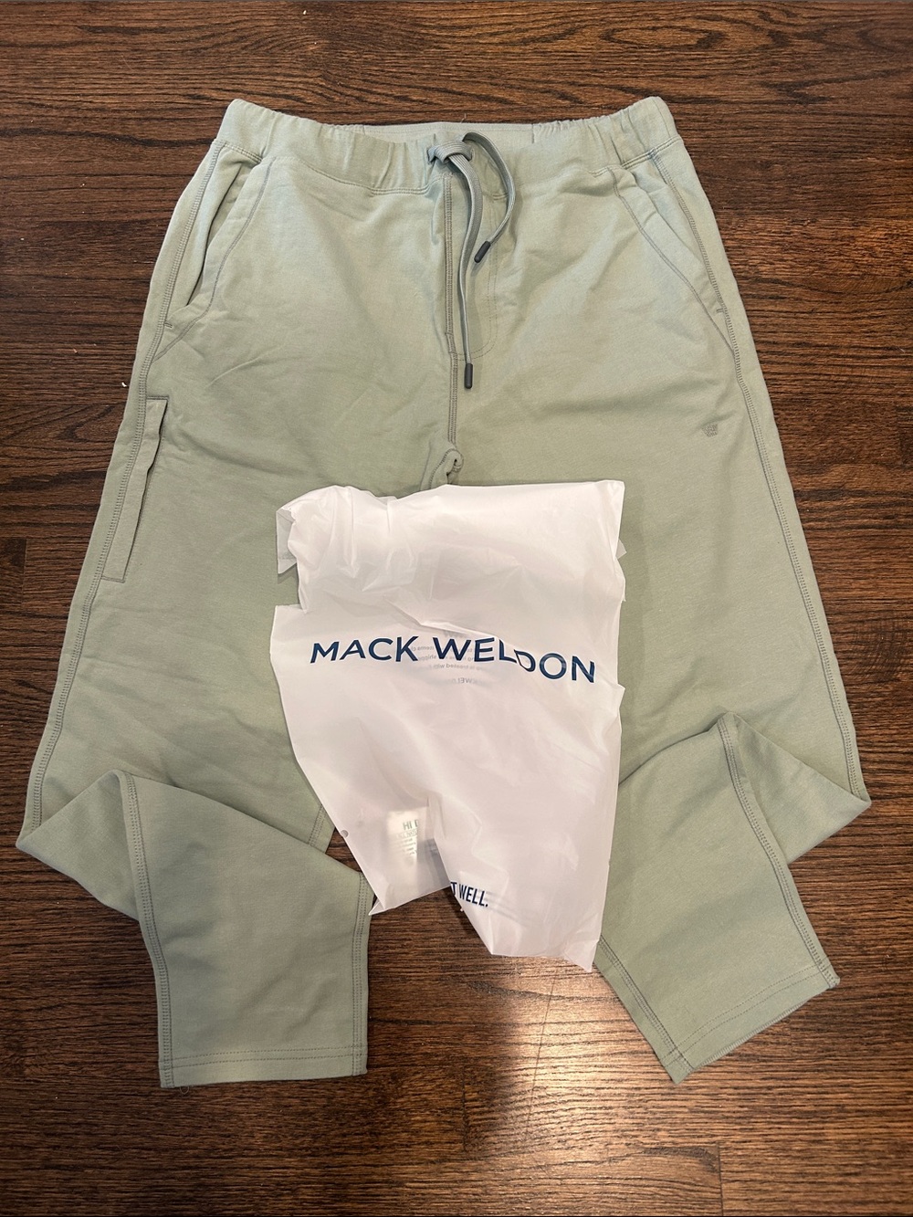 New Mack Weldon Men's Light Sage Green Drawstring Joggers size MEDIUM